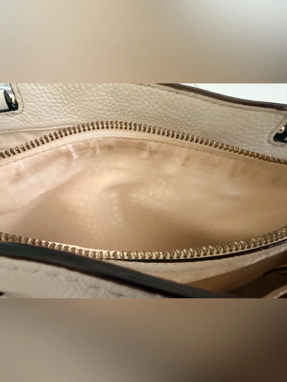 KATE SPADE New York White Pebbled Leather Tassel Tote Bag